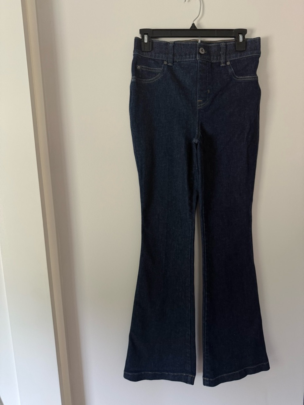 SPANX Shape Original Everywhere Flare Jeans, Raw Indigo, Small, New, Never Worn